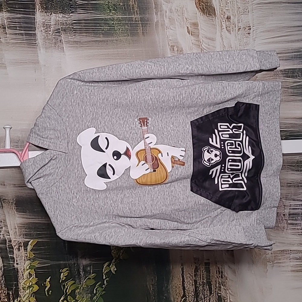 Animal Crossing Slider Nintendo youth size XL dog guitar Sweatshirt hoodie